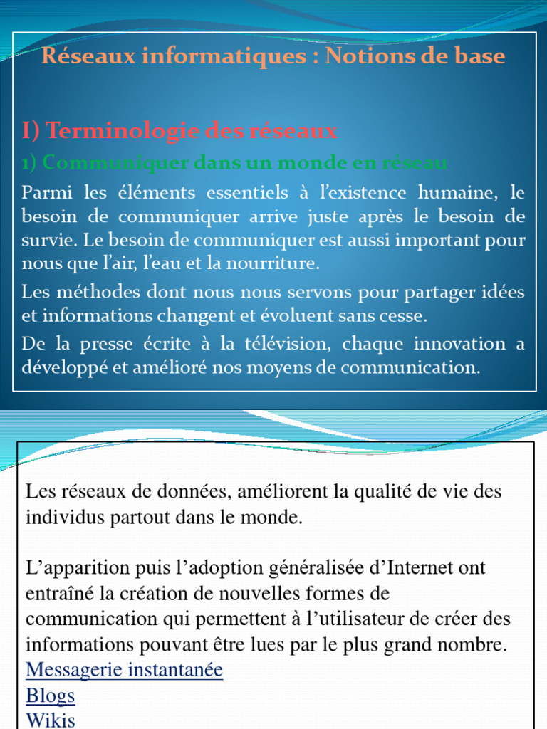 Notions de base sur les réseaux informatiques | PDF | la communication ...