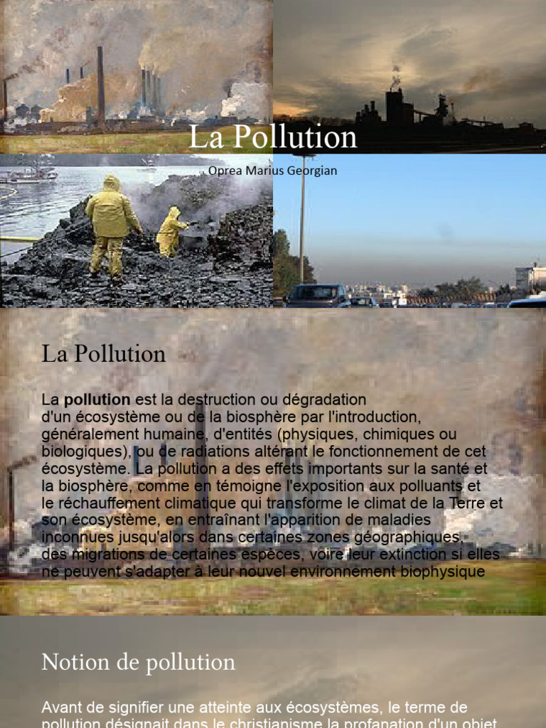 La Pollution | PDF | la pollution | Pollution de l'air