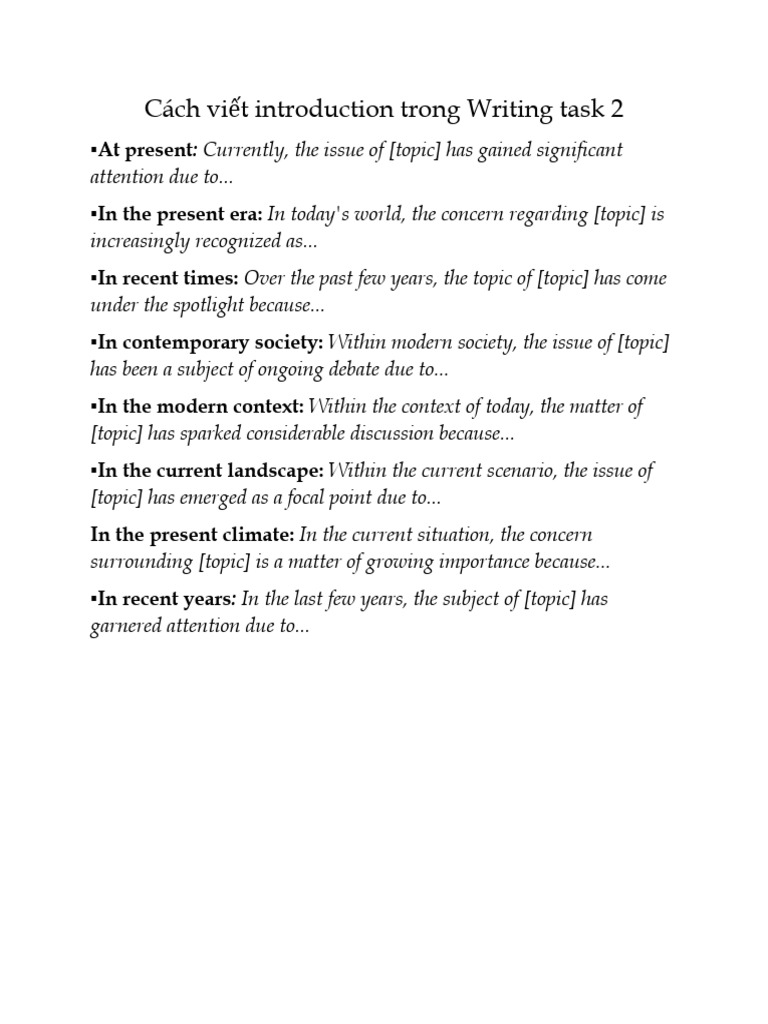 Viết Introduction cho Task 2 IELTS | PDF