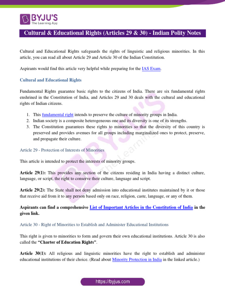 Cultural and Educational Rights | PDF | Minority Group | Justice
