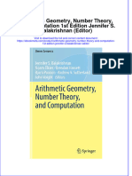 Ebook Arithmetic Geometry Number Theory and Computation 1St Edition Jennifer S Balakrishnan Editor Online PDF All Chapter