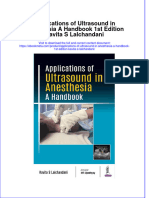 Ebook Applications of Ultrasound in Anesthesia A Handbook 1St Edition Kavita S Lalchandani Online PDF All Chapter
