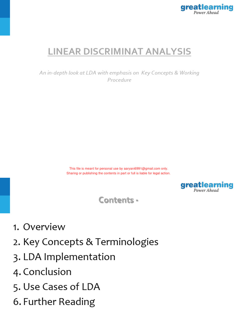 Reference Material Lda Pdf Logistic Regression Regression Analysis