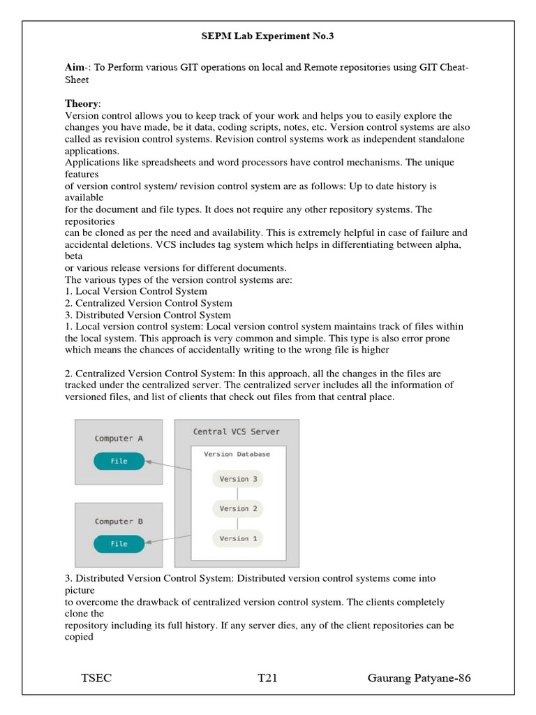T21-86 SEPM Exp3 | PDF | Version Control | Information Technology ...