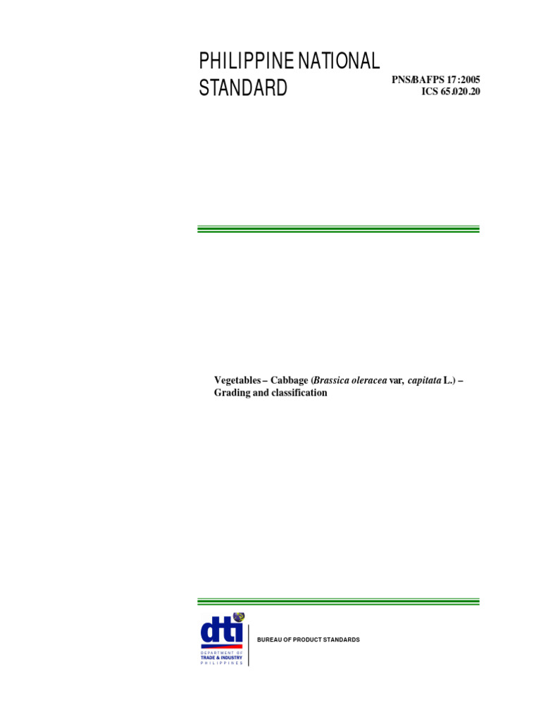 Cabbage Grading and Classification Standards | PDF | Cabbage | Leaf