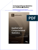 Ebook Applied and Computational Statistics Sorana D Bolboaca Editor Online PDF All Chapter