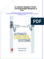 Download Automatic Control Systems Tenth Edition Farid Golnaraghi Benjamin C Kuo online ebook  texxtbook full chapter pdf 