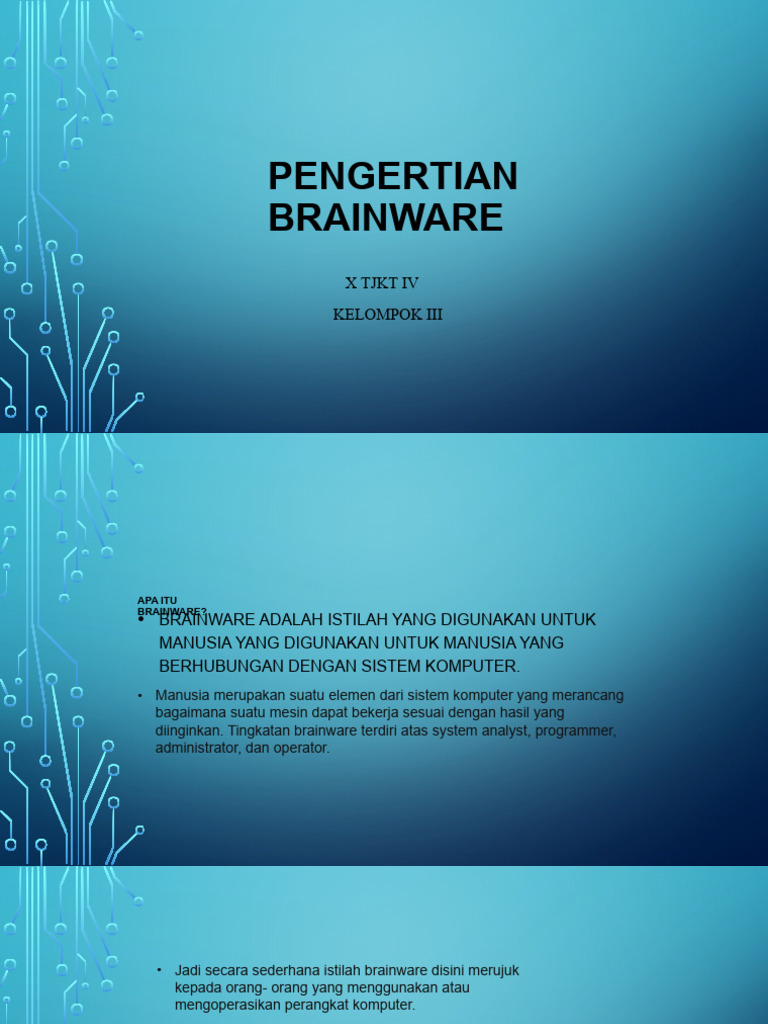 Pengertian dan Fungsi Brainware | PDF | Teknologi & Rekayasa