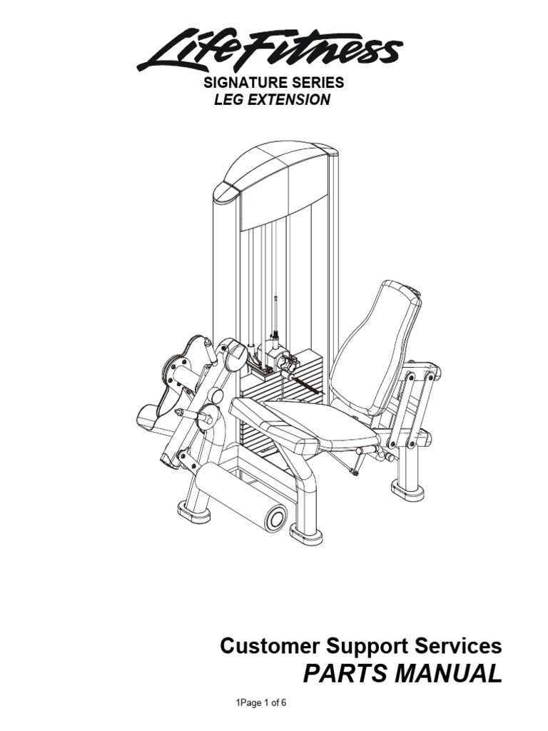 Life Fitness Signature Series Leg Extension Parts Manual | PDF | Screw
