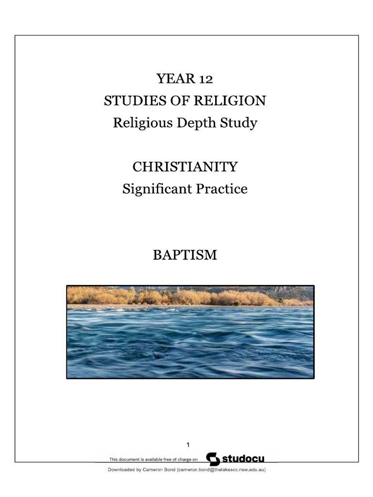 Baptism Study Booklet | PDF