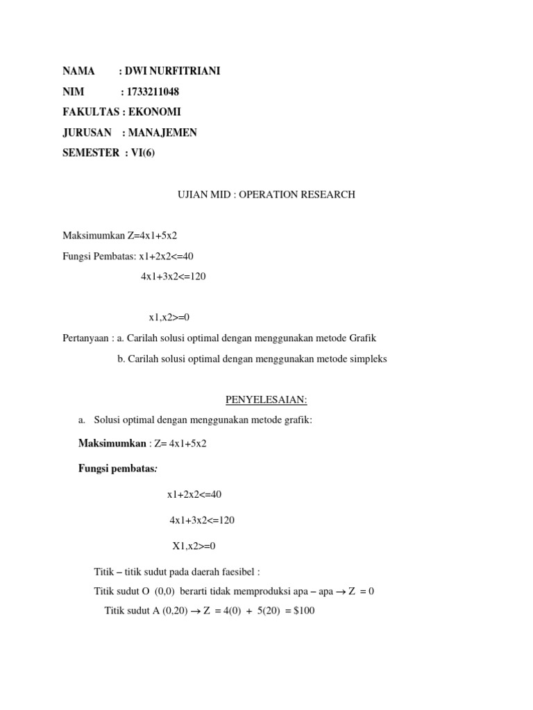 Ujian operation research pdf