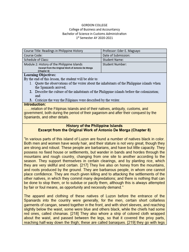 Readings in Philippine History Module 2 | PDF | Wife | Marriage