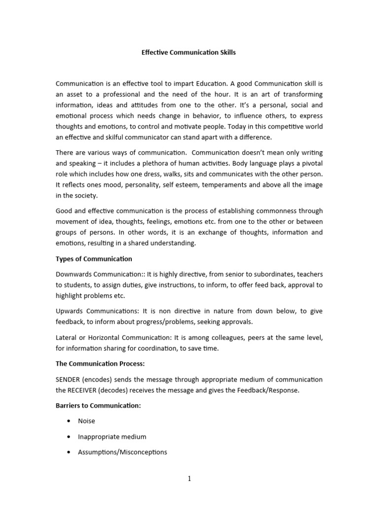 Art of Communication | PDF | Communication | Body Language