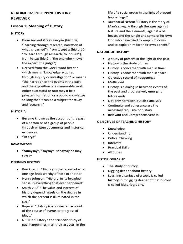 History Reviewer - 122439 | PDF | Primary Sources