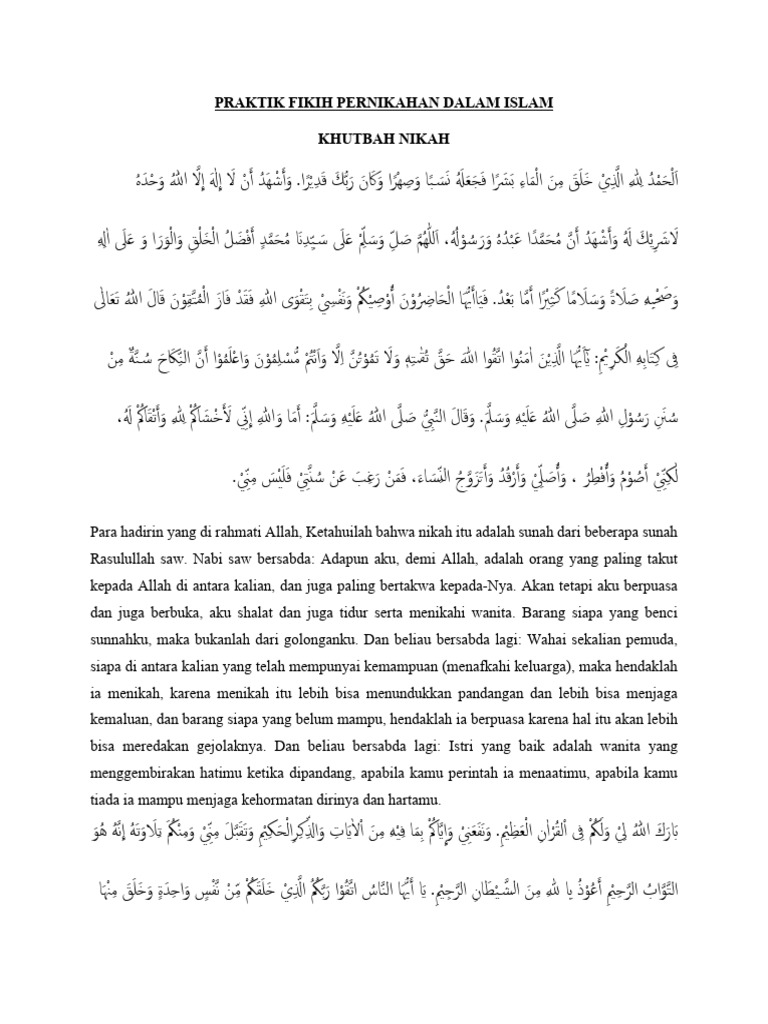 Khutbah Doa Dan Akad Nikah Pdf