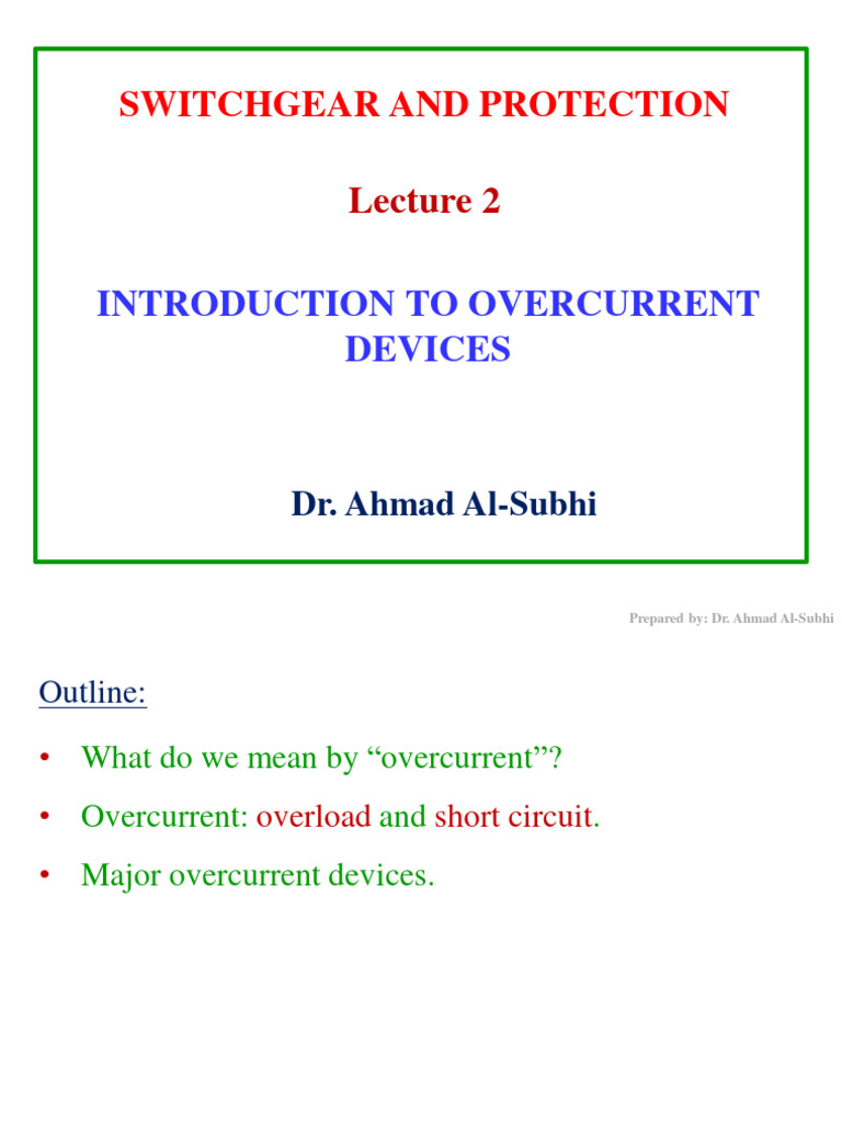 Lecture 2 - Introduction To Overcurrent Devices | PDF | Manufactured ...