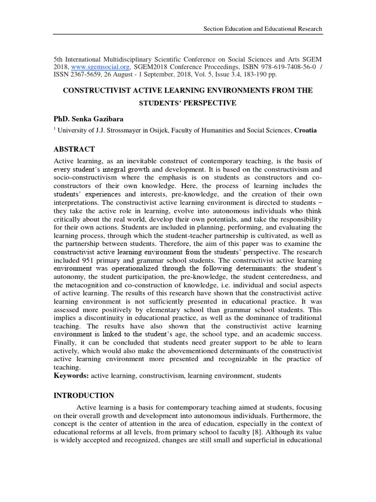Constructivist Active Learning Insights | PDF | Constructivism ...