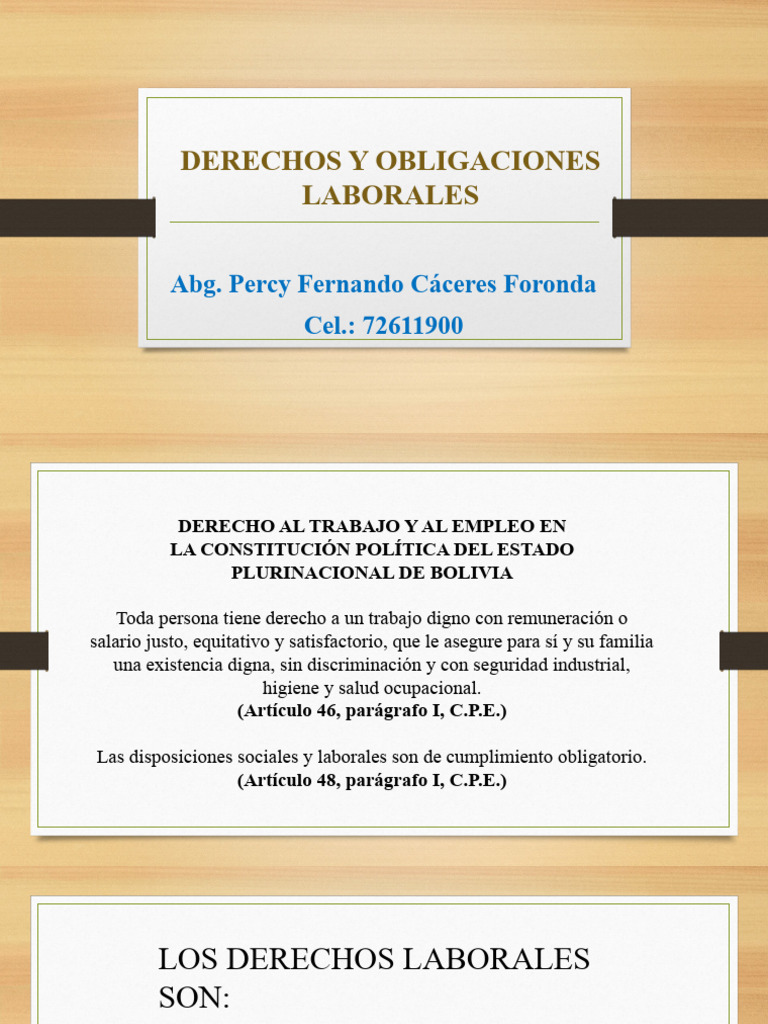 Derechos y Obligaciones Laborales | PDF | Salario | Derecho laboral
