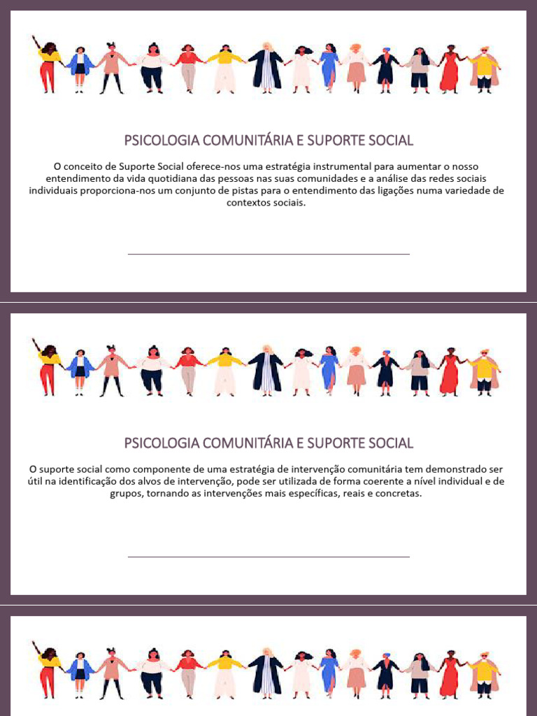 Psicologia Comunitária e Suporte Social | PDF | Sociologia | Sociedade