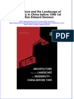 Ebook Architecture and The Landscape of Modernity in China Before 1949 1St Edition Edward Denison Online PDF All Chapter
