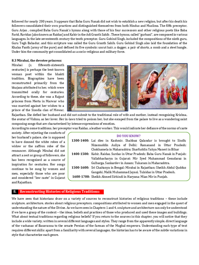 Bhakti Movement and Sufi Traditions Overview | PDF | Guru Granth Sahib ...