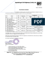 Transfer Order No 322 Dated 10.05.2024 (06 Employees)