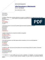 Cuestionario La Familia Parentesco y Matrimonio