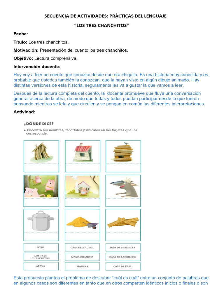 1° Los Tres Chanchitos | PDF