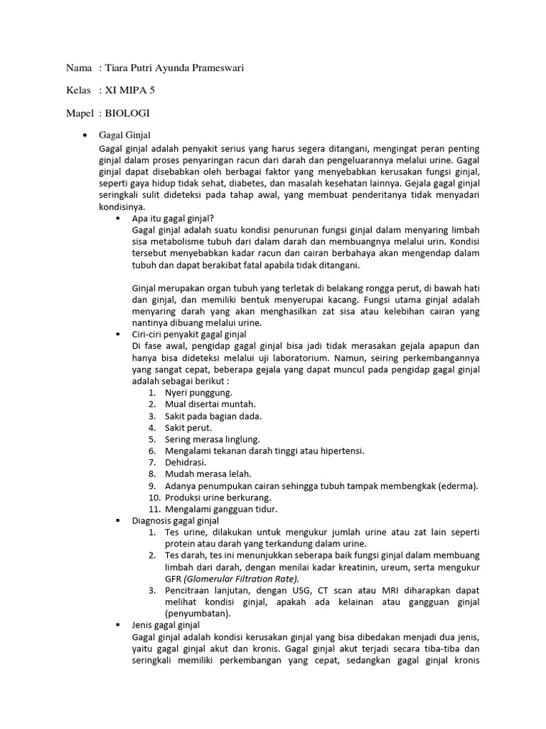 Gagal Ginjal Dan Cuci Darah | PDF | Sains & Matematika