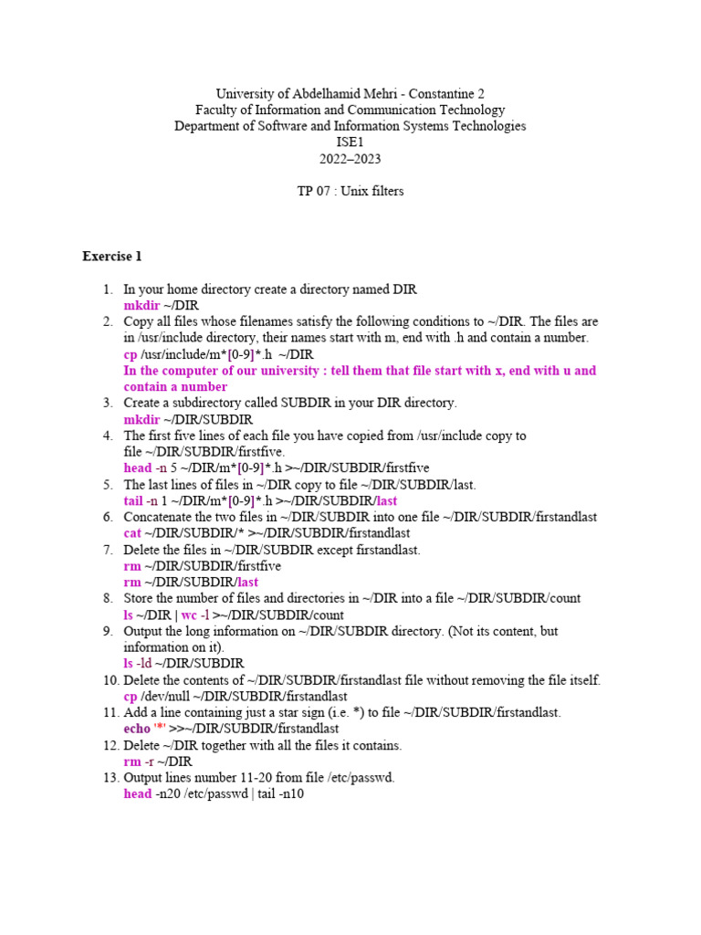The Last TP 7 With Solution | PDF | Computer File | Comma Separated Values