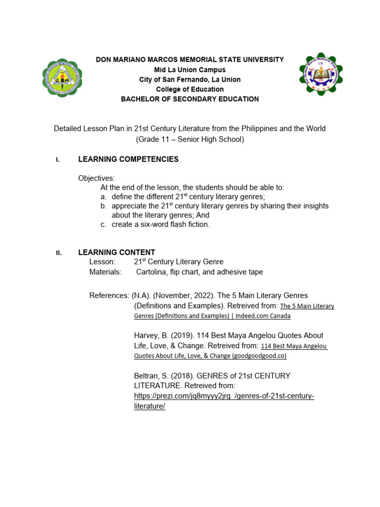 Dlp Literary Genres Pdf Poetry Genre