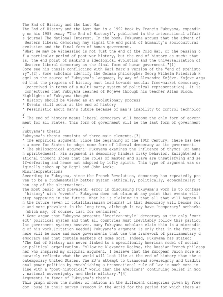 The end of history and the last man pdf philosophical movements