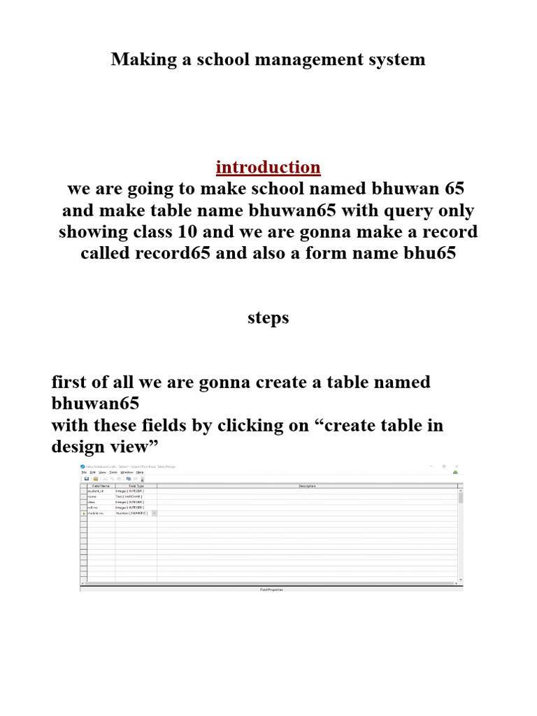 Create a School Management System | PDF