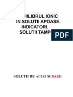 BIOCHIMIE TD 1, LP 3 ECHILIBRUL IONIC IN SOLUTII APOASE. INDICATORI. SOLUTII TAMPON (PA 3)