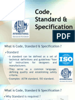 Codes,Standards and specifications