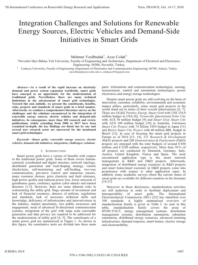 Smart Grid Integration Challenges | PDF | Smart Grid | Electrical Grid