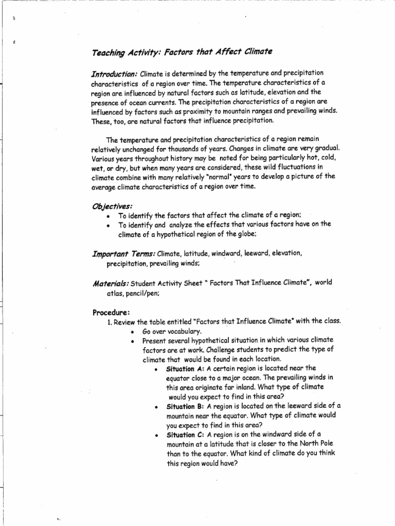 Factors That Affect Climate Pdf