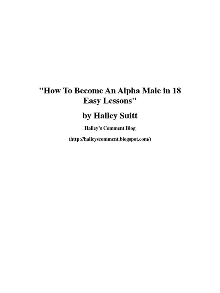 How To Become Alpha Male in 18 Lessons PDF Blog