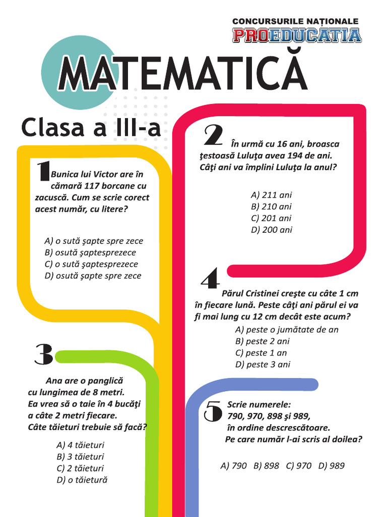 Matematica - Cls. 3 | PDF