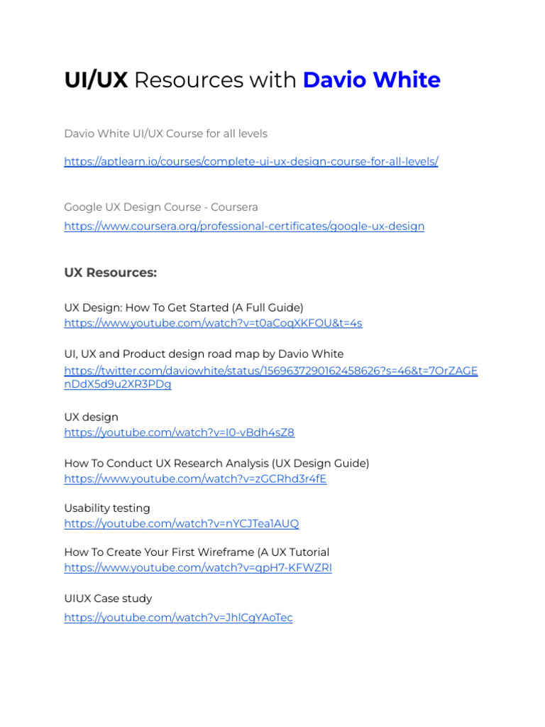 Essential UI/UX Resources 2021 | PDF | Human–Computer Interaction | Design