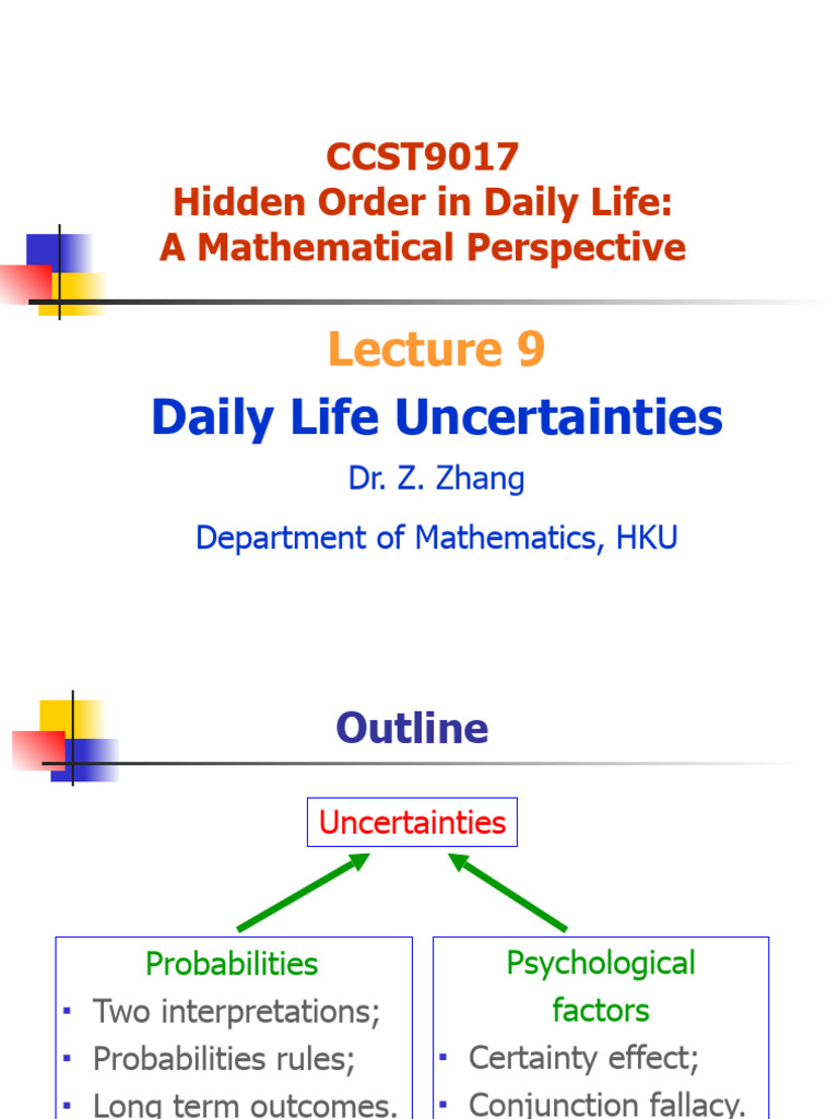 Daily Life Uncertainties in Probability | PDF | Probability ...