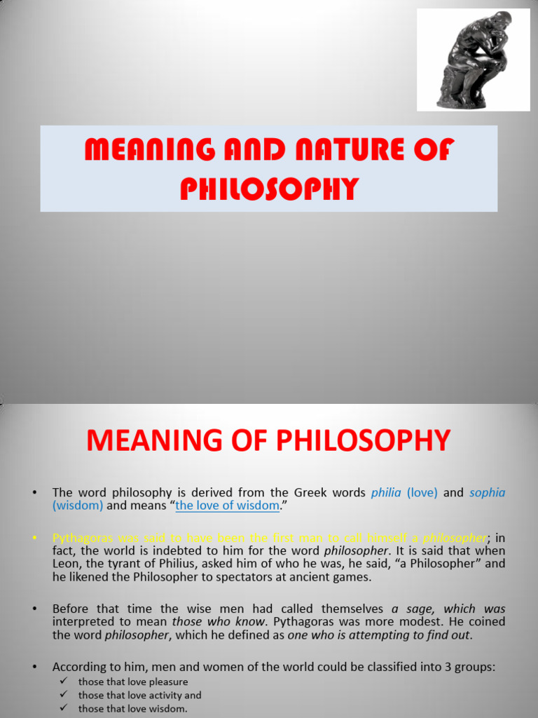 Meaning and Nature of Philosophy | PDF | Knowledge | Reason