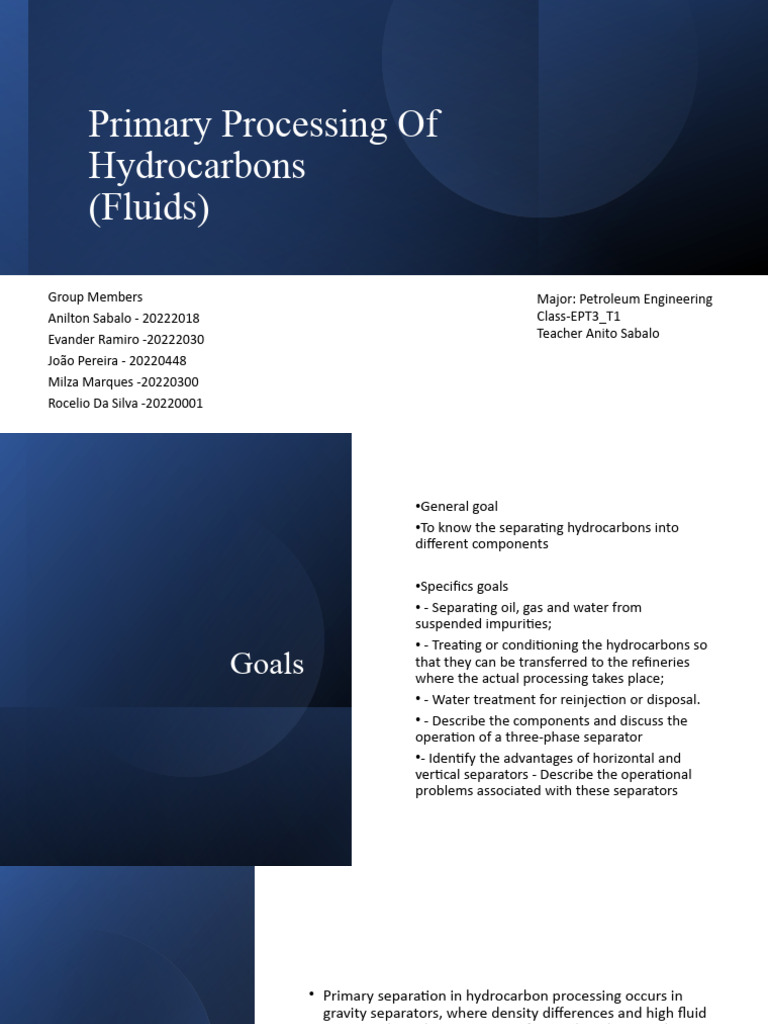 Primary Hydrocarbon Separation Techniques | PDF