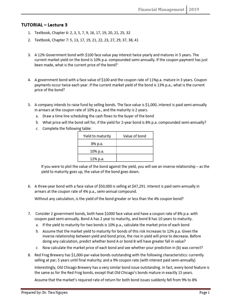 FM - Lecture3 Handouts 2020NCT | PDF | Bonds (Finance) | Yield (Finance)