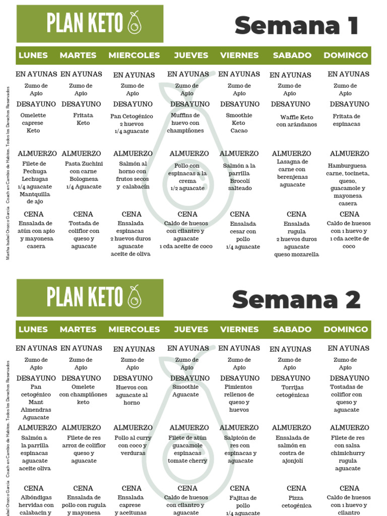 Plan Keto: Menú Semanal Completo | PDF | ensalada | Cilantro