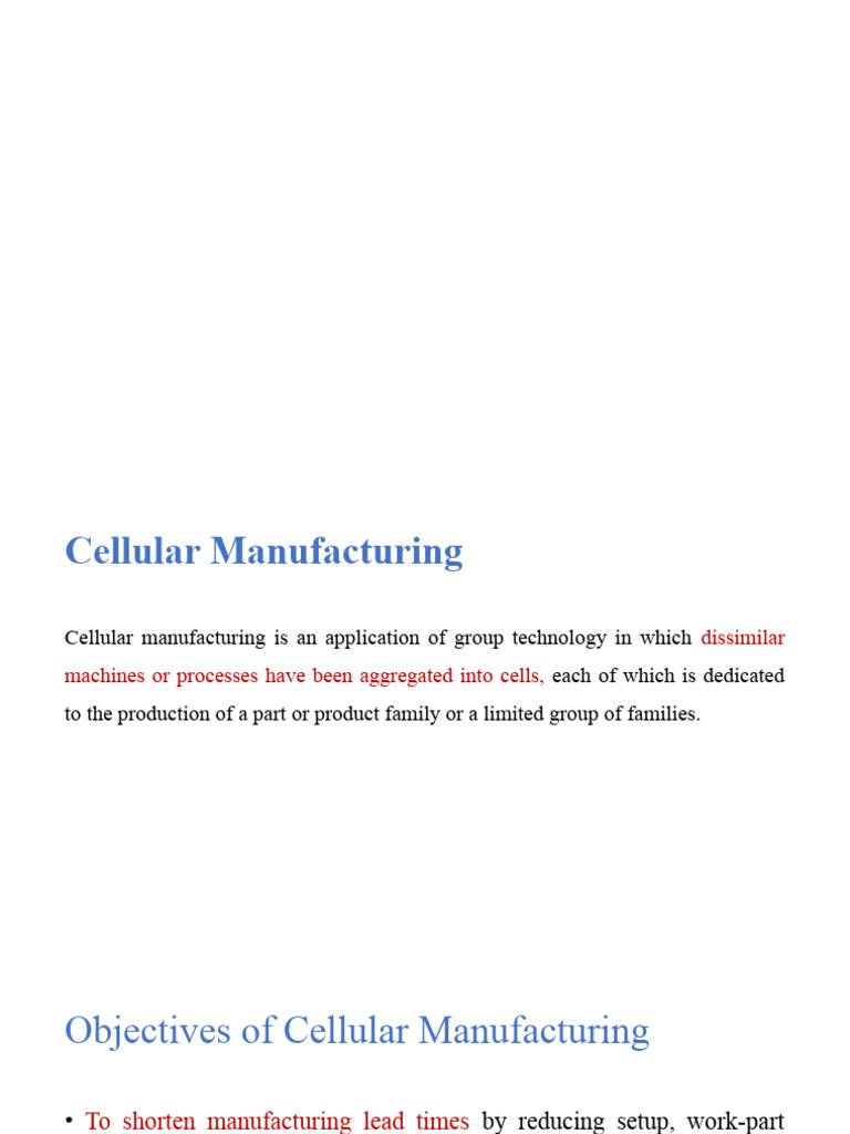 Cellular Manufacturing Overview and Types | PDF | Automation | Computer ...