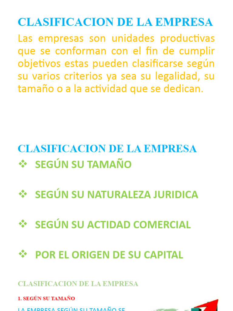 Clasificación de Empresas y Sociedades | PDF | Pequeñas y medianas ...