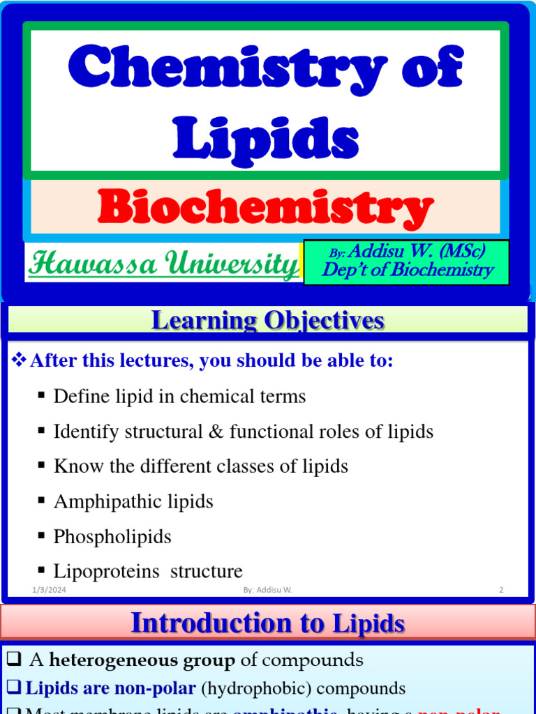Overview of Lipid Chemistry | PDF | Lipid | Fatty Acid