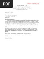 Nurse Cover Letter Sample