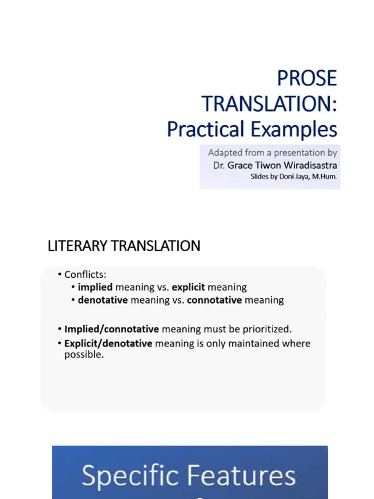 Prose Translation Practical Examples | PDF